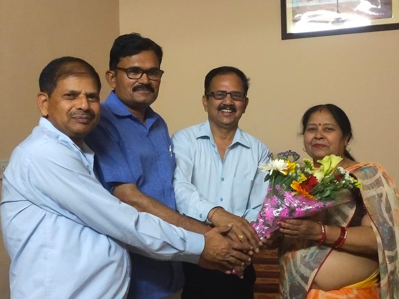 Adhyayan Public School's leadership team being felicitated at a school event